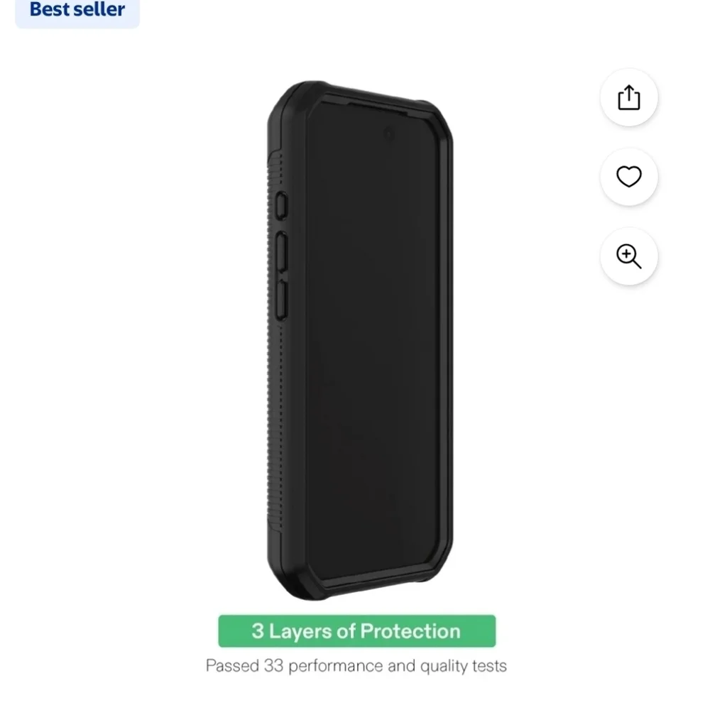 onn MagSafe Compatible Rugged Phone Case for iPhone 17 - Black‎ New In Box